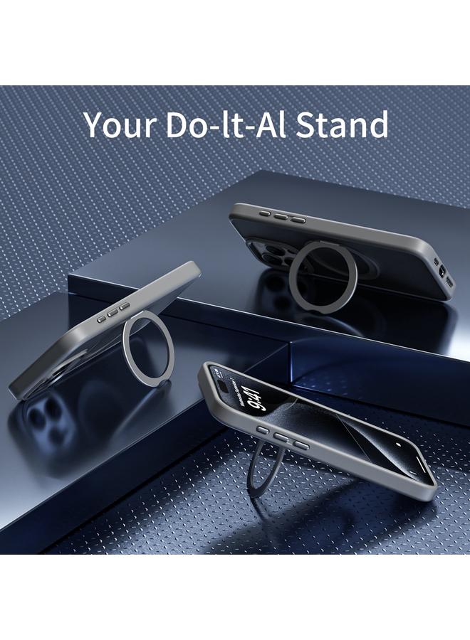 S-TOP Case For iPhone 11 Skin Feel Frosted MagSafe Magnetic Holder Phone Case - Image 5