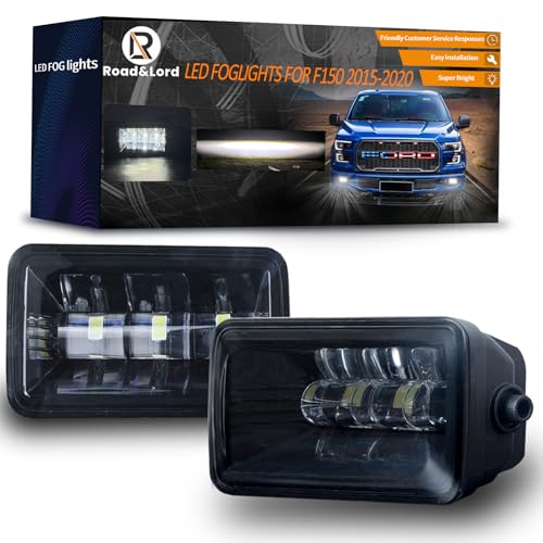 RoadandLord F150 LED Fog Lights Compatible with Ford F150 2015-2020, 2017-2018 Super Duty Fog Lights, Front Bumper Driving White Light Fog Lamps black - Image 1
