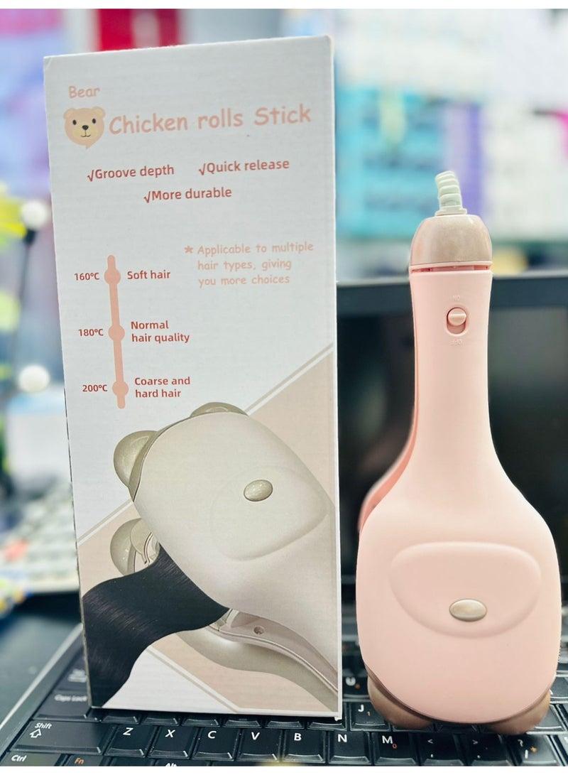 DubaiGallery Multi Functional Straight Hair Curling Stick, New cat Ear Curling Device, 32mm cat Claw Chicken Rolls Stick, Korean Wool roll, Plywood Chicken Rolls perm - Image 1