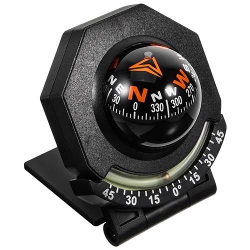 SUPVOX Car Compass with Slope Meter, Vehicle Navigation Precise Compass, Dashboard Guide Ball, Direction Pointing Compass for Boats Marine Truck - Image 1