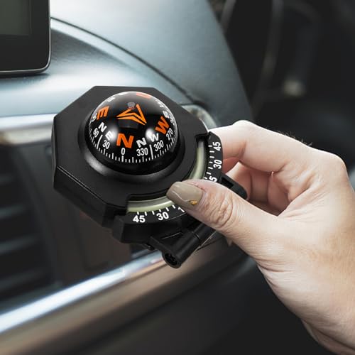 SUPVOX Car Compass with Slope Meter, Vehicle Navigation Precise Compass, Dashboard Guide Ball, Direction Pointing Compass for Boats Marine Truck - Image 5