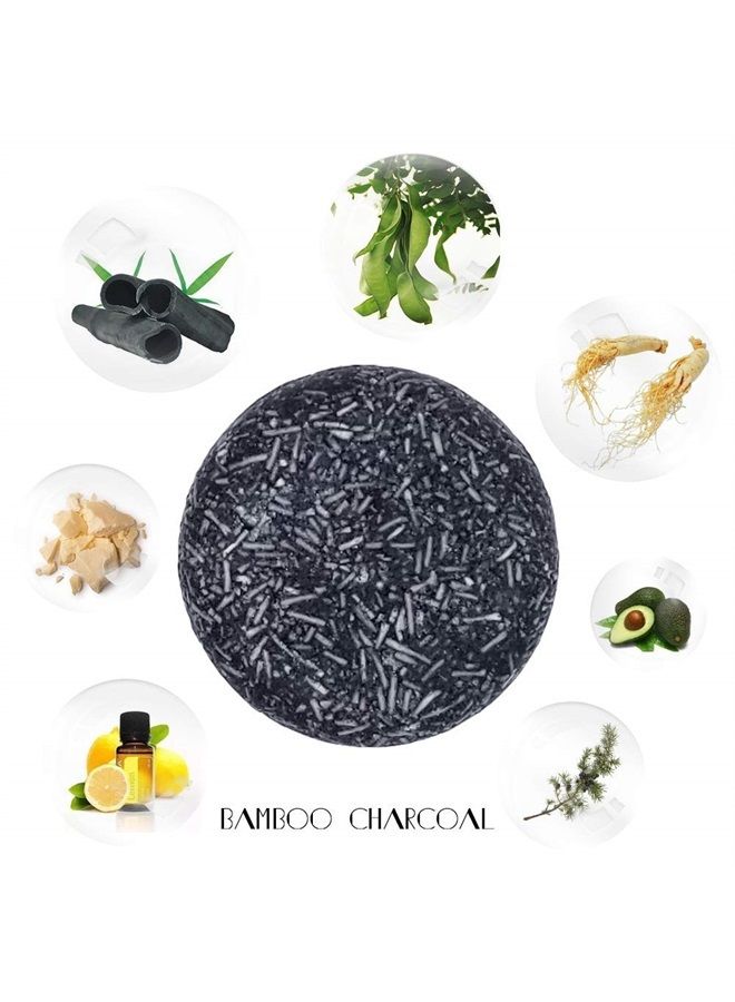 VERT 100% Natural Shampoo Bar for Hair 2 Pieces Solid Shampoo Soap for Treated Dry Damaged Hair Vegetarian Plant Essence Helps Stop Hair Loss and Promotes Healthy Hair Growth 4.2oz (Bamboo Charcoal) - Image 3