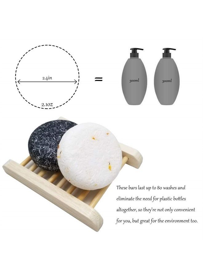 VERT 100% Natural Shampoo Bar for Hair 2 Pieces Solid Shampoo Soap for Treated Dry Damaged Hair Vegetarian Plant Essence Helps Stop Hair Loss and Promotes Healthy Hair Growth 4.2oz (Bamboo Charcoal) - Image 4