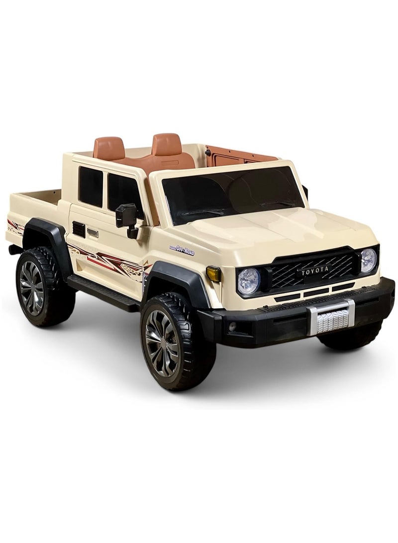 TOYOTA Electric Car Land Cruiser Pickup For Kids, Kids Cars to Drive, LED Lights, Music, Bluetooth, Ride On Car With 12V Battery, 4 Big Motors Car With Remote Control, Toyota Vehicle For Boys - Image 1