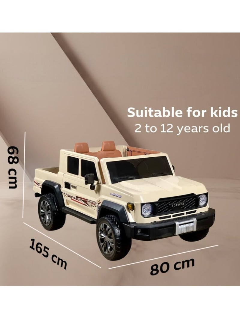 TOYOTA Electric Car Land Cruiser Pickup For Kids, Kids Cars to Drive, LED Lights, Music, Bluetooth, Ride On Car With 12V Battery, 4 Big Motors Car With Remote Control, Toyota Vehicle For Boys - Image 2