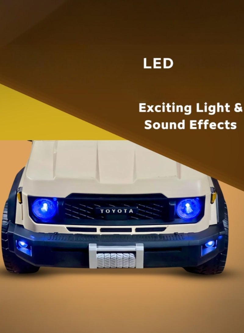 TOYOTA Electric Car Land Cruiser Pickup For Kids, Kids Cars to Drive, LED Lights, Music, Bluetooth, Ride On Car With 12V Battery, 4 Big Motors Car With Remote Control, Toyota Vehicle For Boys - Image 4