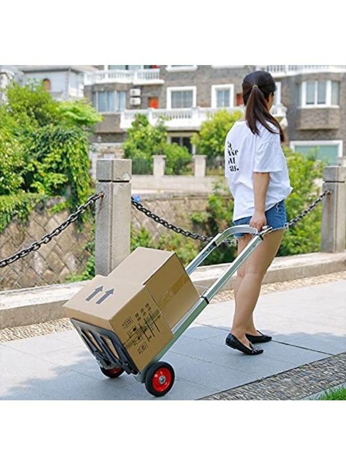 Rubik 100KG Aluminum Luggage Trolley Barrow Foldable Retractable Hand Push Truck Parcel Boot Cart Heavy Duty Rustproof Utility Cart with Adjustable Shaft  - Image 2
