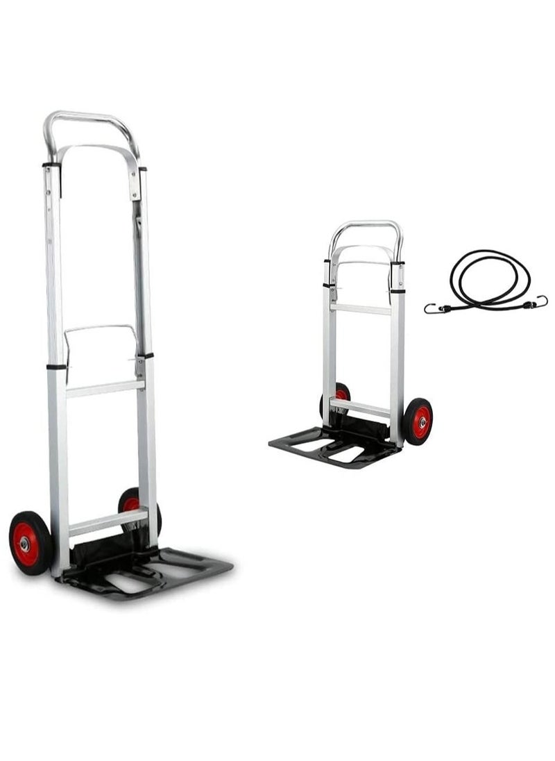 Rubik 100KG Aluminum Luggage Trolley Barrow Foldable Retractable Hand Push Truck Parcel Boot Cart Heavy Duty Rustproof Utility Cart with Adjustable Shaft  - Image 1
