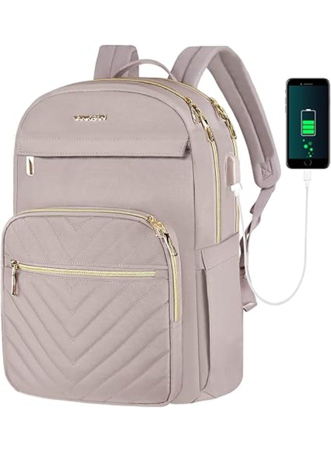 VANKEAN 15.6 Inch Laptop Backpack for Women Work Laptop Bag Stylish with USB Port - Image 1