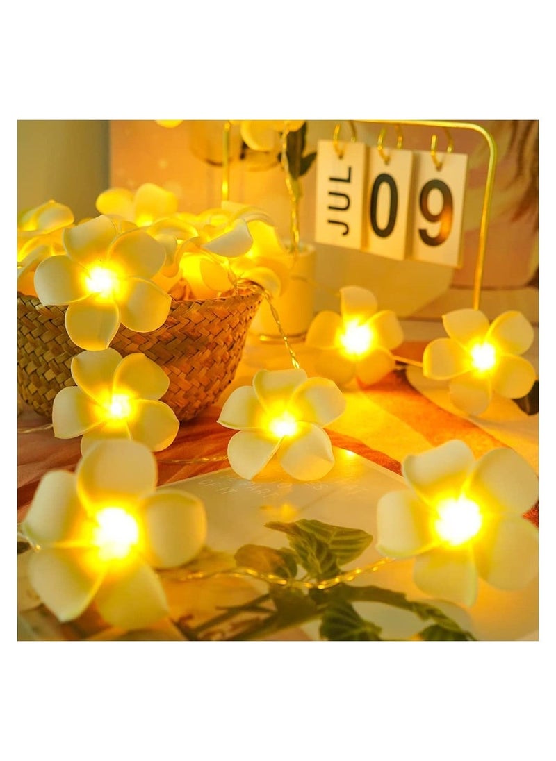 Generic LED Artificial Plumeria Flower String Lights Hawaiian Foam USB Powered Fairy for Bedroom Birthday Wedding Beach Party  - Image 4