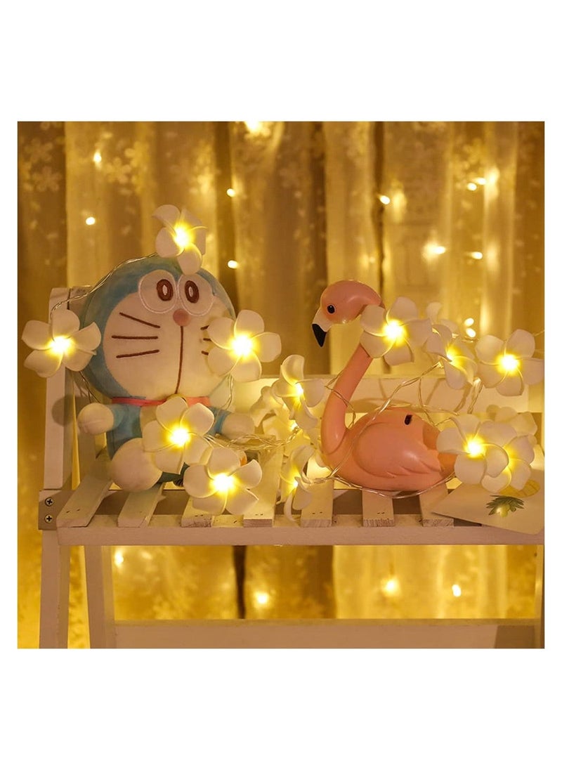 Generic LED Artificial Plumeria Flower String Lights Hawaiian Foam USB Powered Fairy for Bedroom Birthday Wedding Beach Party  - Image 2