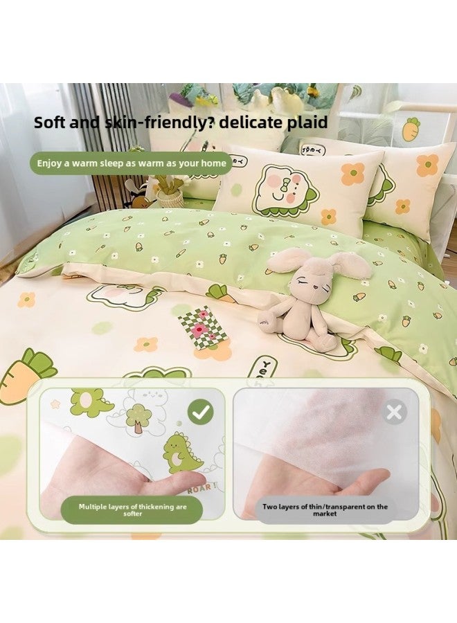 Hotel Travel Disposable Bed Sheet Quilt Cover Pillowcase Quilt Cover Four-piece Portable Dirty-isolated Thickened Travel Bedding-Color:Disposable Double Sleeping Bag [white Pure Cotton] - Image 3