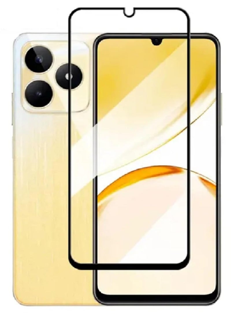 Full Coverage Glass Screen Protector for Oppo Realme C51 / Realme C53 - Black Frame by M7molge - Image 1