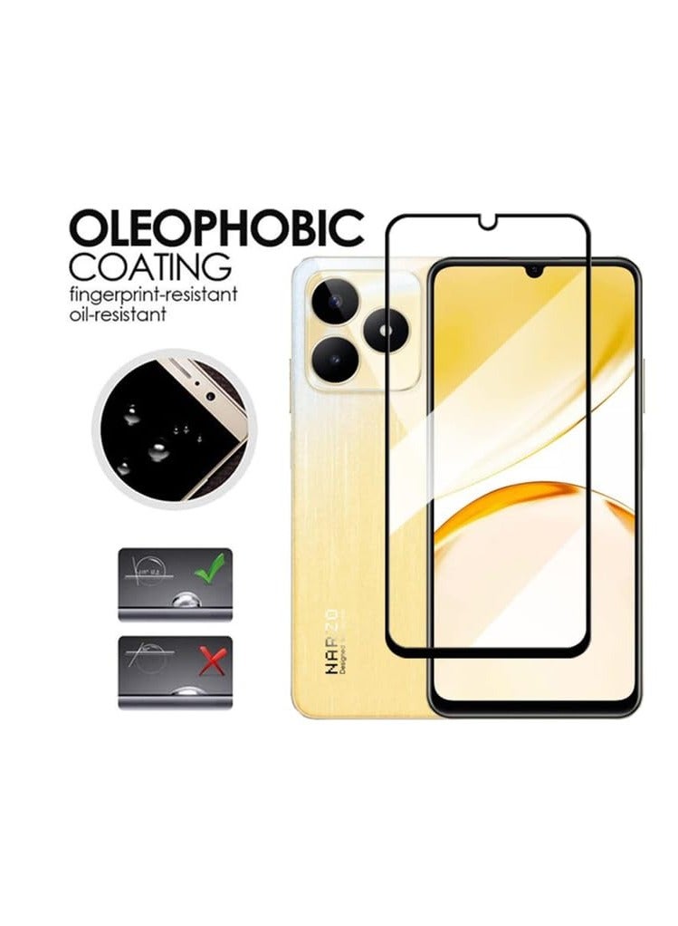 Full Coverage Glass Screen Protector for Oppo Realme C51 / Realme C53 - Black Frame by M7molge - Image 5
