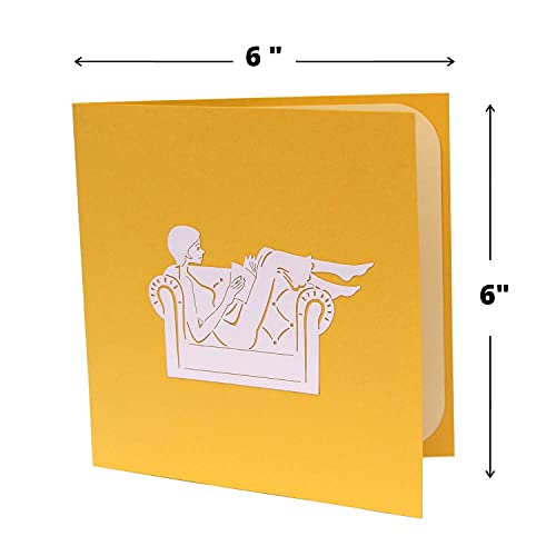 CUTE POPUP Girl loves reading 3D Pop Up Card - Premium 6x6 inch Handcrafted Greeting Card for Mom, Wife, Women (Mesmerizing Meditation Gift) - Image 4