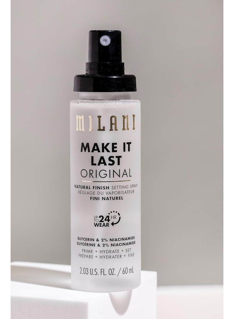 Milani Setting Spray + Primer, Make It Last Original - Natural Finish with Niacinamide for Hydration, Setting Spray for Makeup and Face Primer, 3-in-1 Prime + Hydrate + Set, 2.03 Fl. Oz - Image 3