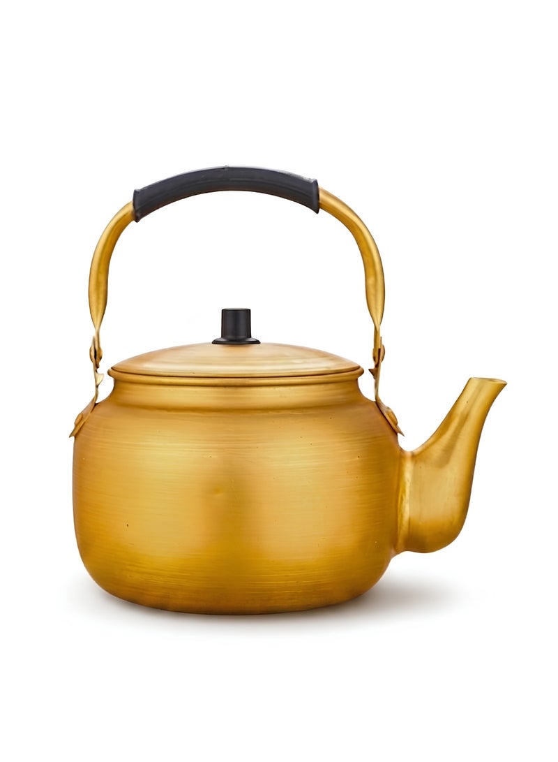 Gold Aluminum Tea Kettle - Heat-Resistant Handle - Available in 1L, 1.5L & 2L - Image 1