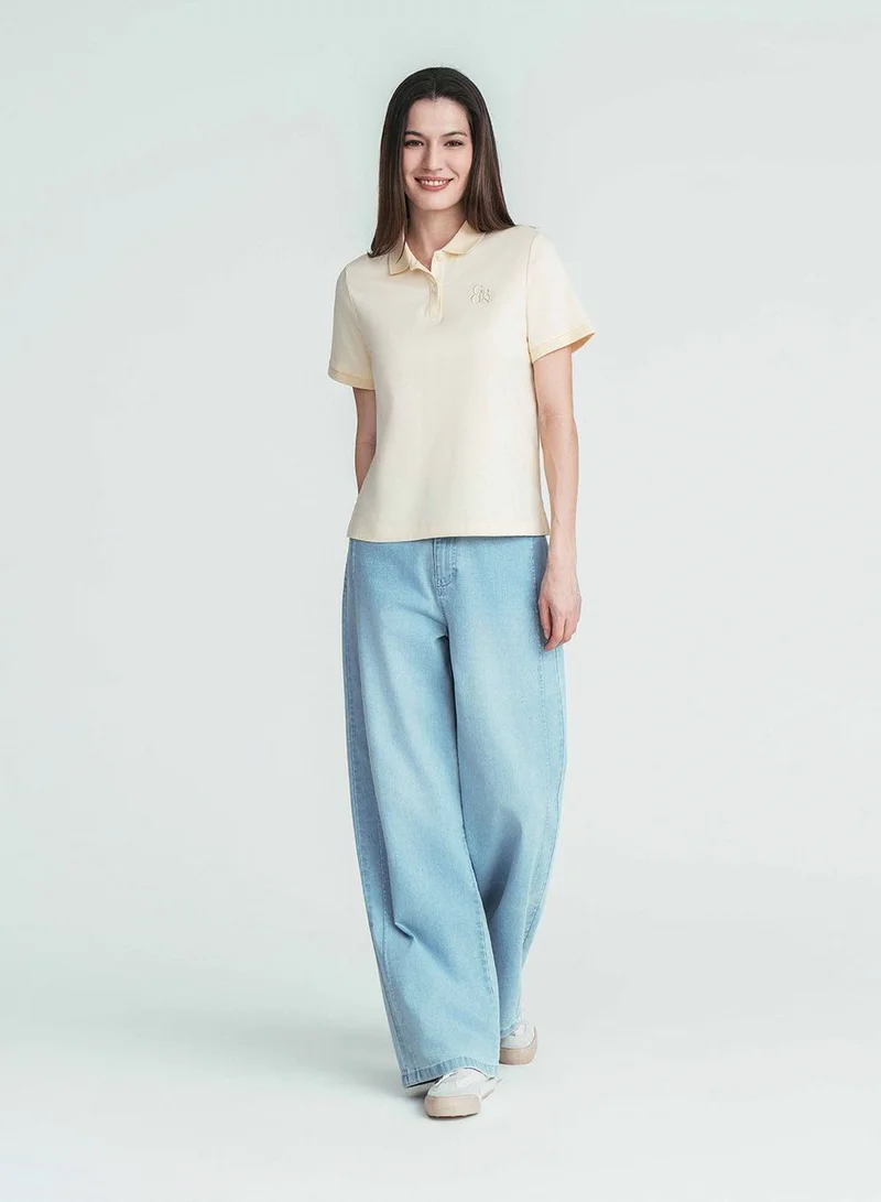 Giordano  Women’s Embroidered Cotton Liquid Touch Polo for Women | Best Price UAE