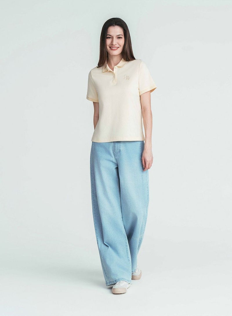 GIORDANO Women’s Embroidered Cotton Liquid Touch Polo - Image 4