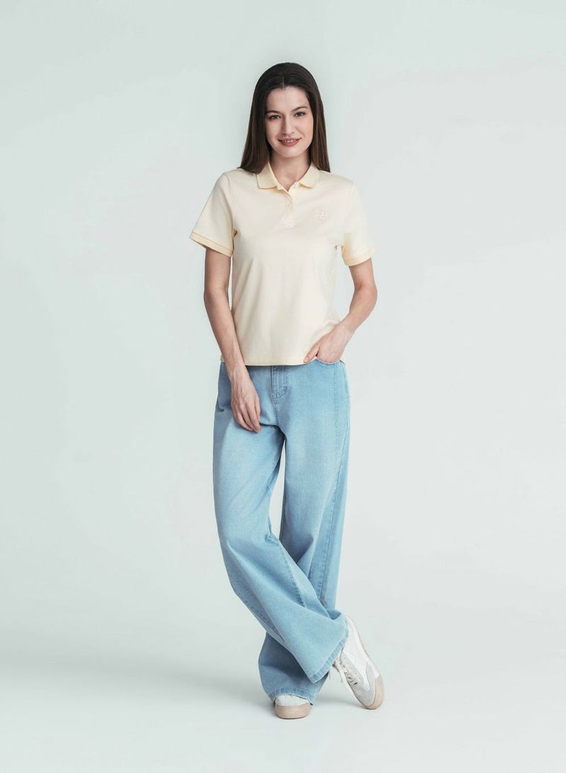 GIORDANO Women’s Embroidered Cotton Liquid Touch Polo - Image 3