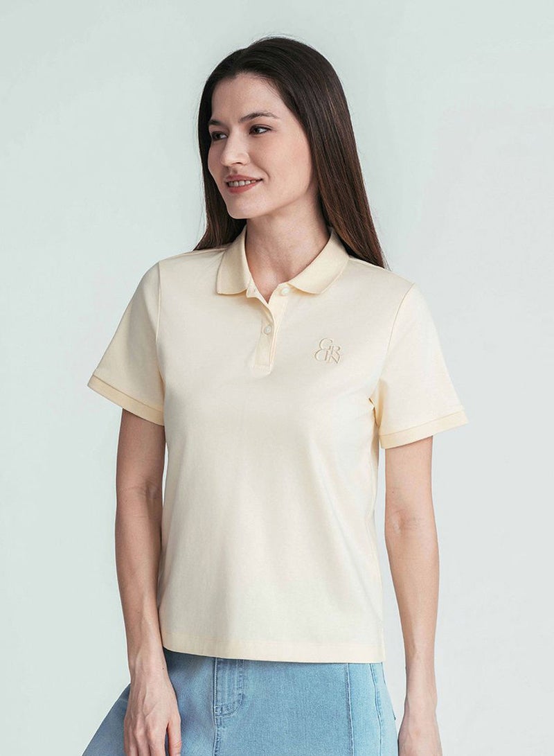 GIORDANO Women’s Embroidered Cotton Liquid Touch Polo - Image 1