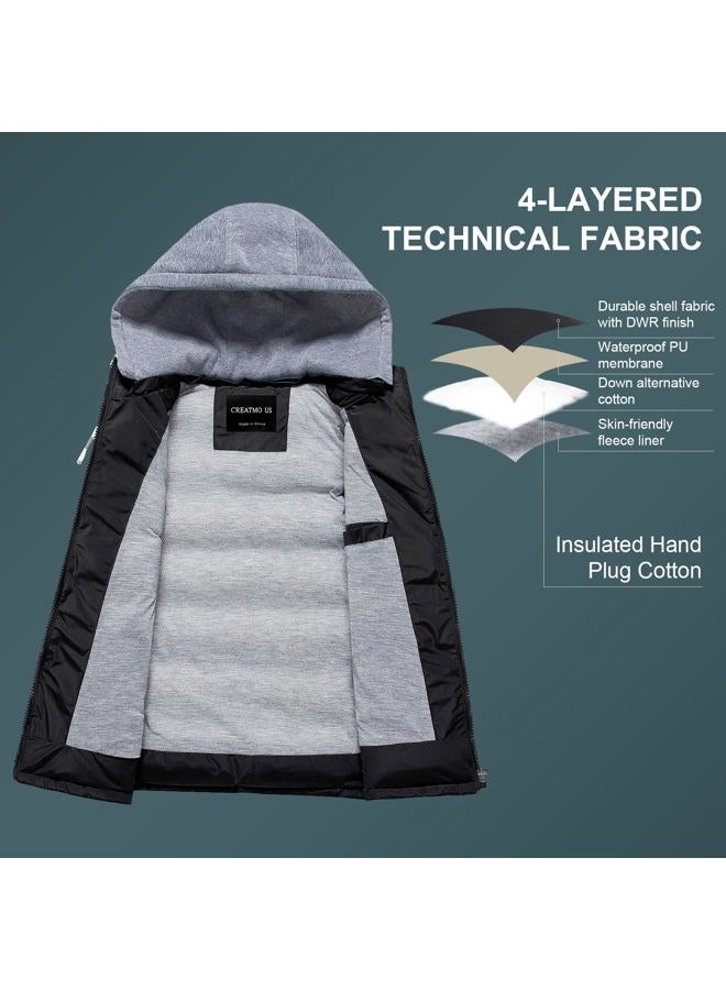 CREATMO US Women's Warm Vest, Black, XL - Image 2