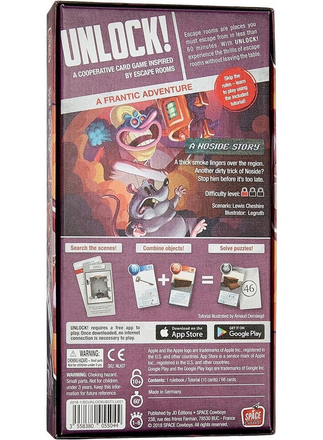 Space Cowboys UNLOCK! Secret Adventures - A Noside Story Card Game - Escape Room-Inspired Cooperative Adventure, Fun Family Game for Kids and Adults, Ages 10+, 1-6 Players, 1 Hour Playtime, Made by Space Cowboys - Image 2