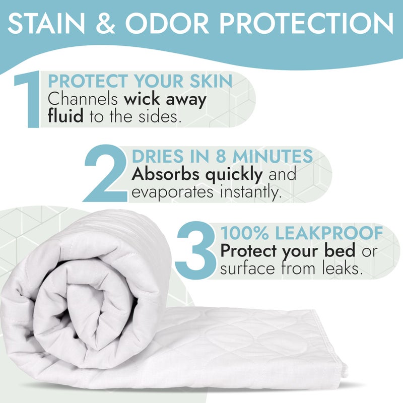 Epica Premium Ultra Plus Waterproof Sheet Protector Bed Pad, Under-pad, Quilted, Waterproof, and Washable, 34" x 52" for Children or Adults with Incontinence 34â€x 52â€ (500 Washes ) Pack of 1 - Image 5