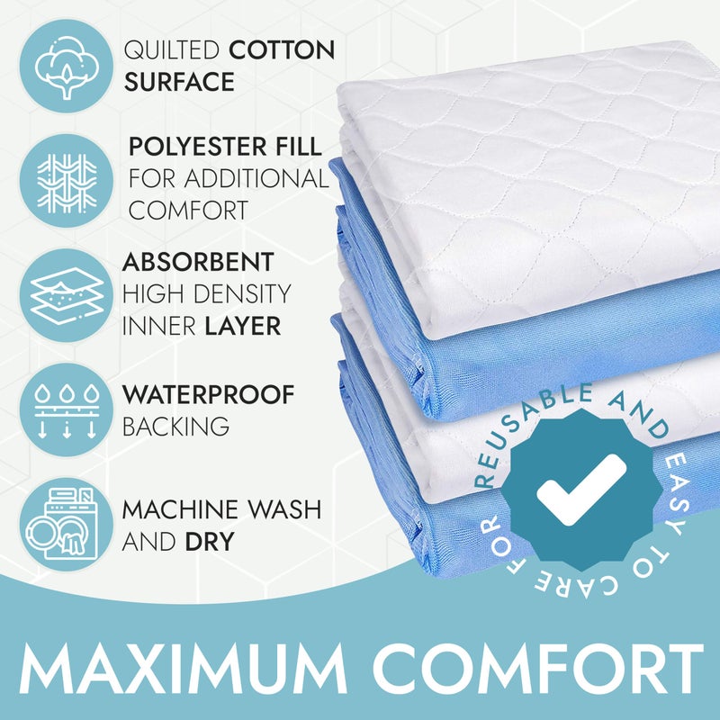 Epica Premium Ultra Plus Waterproof Sheet Protector Bed Pad, Under-pad, Quilted, Waterproof, and Washable, 34" x 52" for Children or Adults with Incontinence 34â€x 52â€ (500 Washes ) Pack of 1 - Image 4