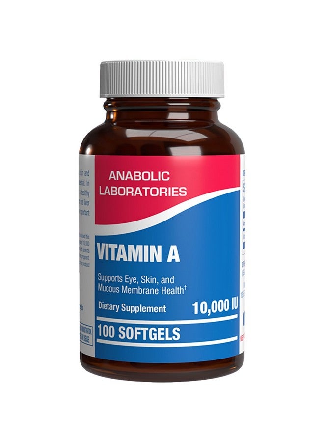 Anabolic Laboratories Vitamin A 10000 IU Softgels - Clinical Formula Vitamin A Supplement from Cod Liver Oil with Broad Spectrum Retinoids for Eye Care Vision Support & Reproductive Health - Made in The USA - 100 Servings - Image 1