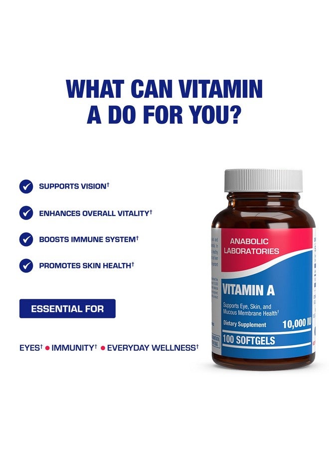 Anabolic Laboratories Vitamin A 10000 IU Softgels - Clinical Formula Vitamin A Supplement from Cod Liver Oil with Broad Spectrum Retinoids for Eye Care Vision Support & Reproductive Health - Made in The USA - 100 Servings - Image 5