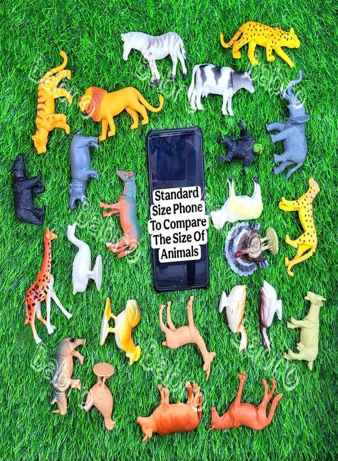 BABRO - Bucket with Farm and Wild Animal Toy Set for Kids, Farm and Wild Animal Playsets, Educational Toy Set for Kids (24 Pcs) - Image 2