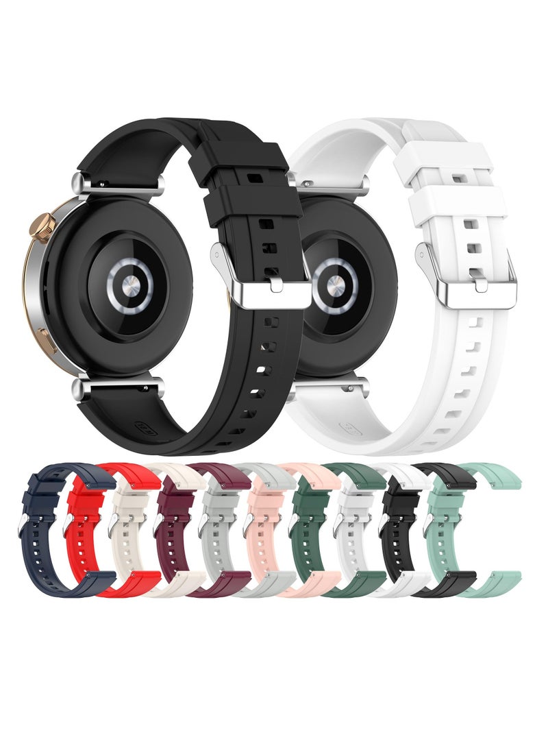 SOLARAE 2Pack Silicone Watch Bands, Bands Compatible for Huawei Watch GT 4 Smartwatch, Replacement Soft Wristband Sport Band Bracelet Waterproof Sport Strap for Huawei Watch GT 4 41MM Smartwatch Accessories - Image 2