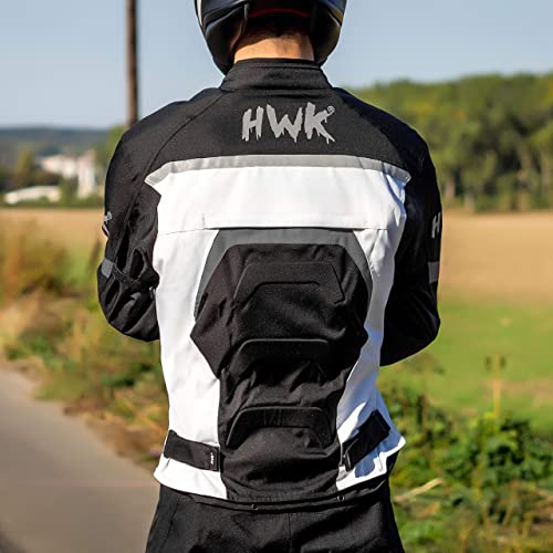 HWK Spyder Motorcycle Jacket for Men with Weather Resistant Cordura Textile Fabric for Enduro Motocross Motorbike Riding and Impact Protection Armor, Dual Sport Motorcycle Riding Jacket (Grey, M) - Image 2