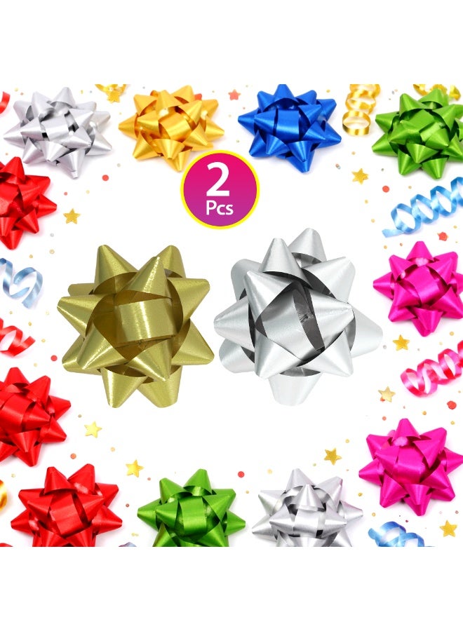 حبيبي بارتي قطعتان من زهور الشريط الاصطناعي غير اللامع للأعمال اليدوية والديكور، لونان - Image 1