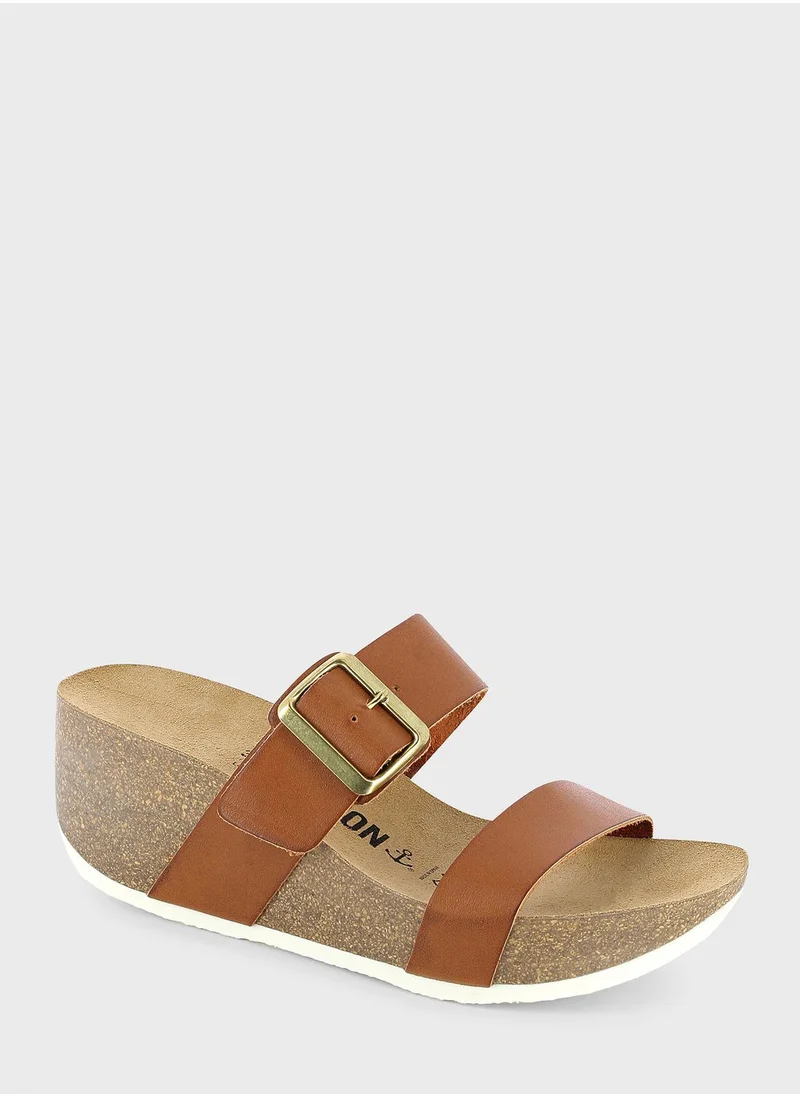 BAYTON Newcastle Double Strap Wedge Sandals