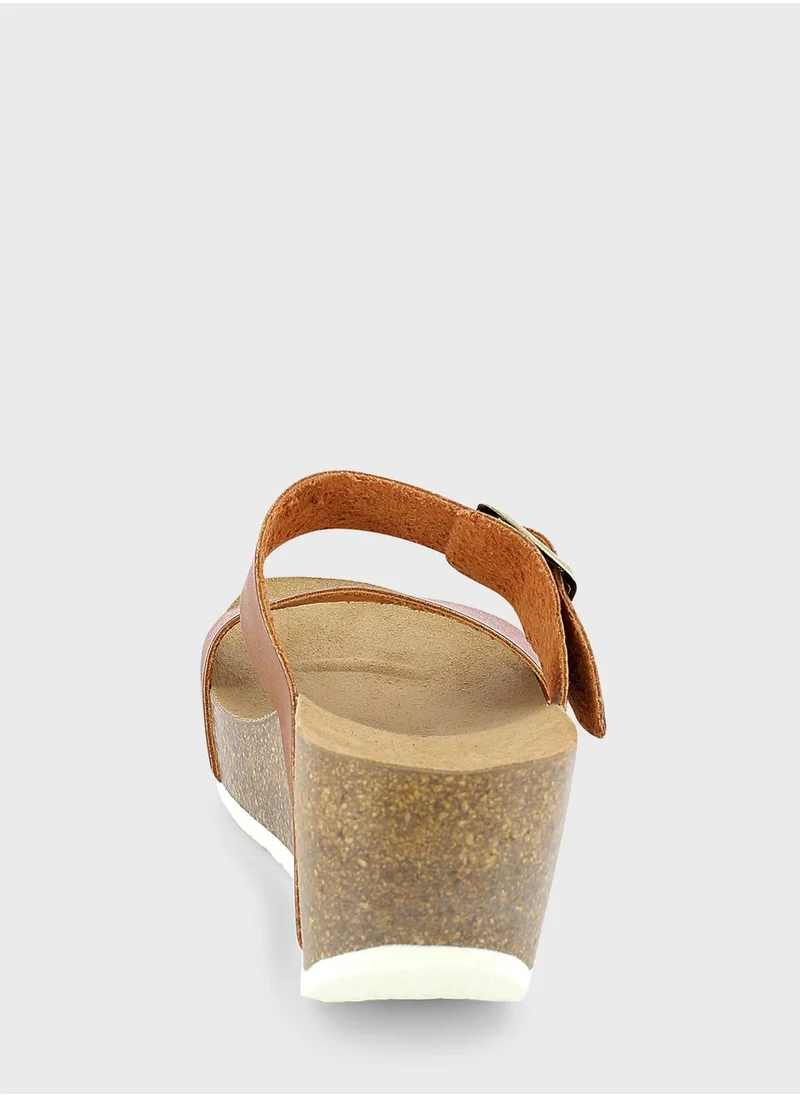 BAYTON Newcastle Double Strap Wedge Sandals