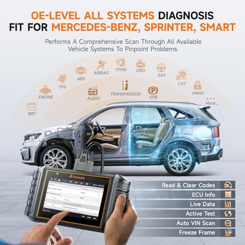 FOXWELL NT710 fit for Mercedes-Benz OBD2 Scanner, Full System Diagnostic Scan Tool, Bidirectional Control, All Free Resets Air Suspension/ABS Bleeding/Oil/SRS/EPB, Code Reader, Auto VIN, WiFi Update - Image 2