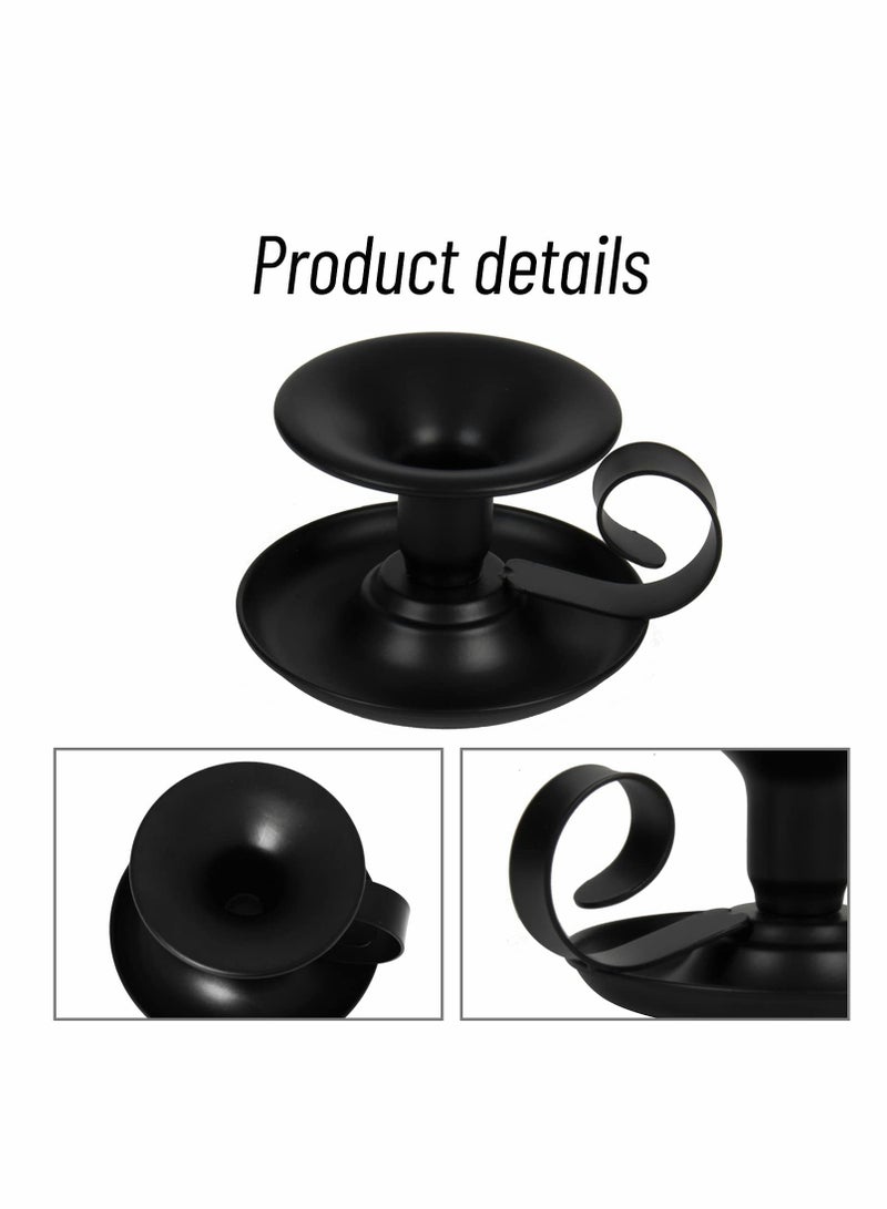 Taper Candle Stick Holder, Retro Iron Simple Black Candlestick Holders Candlelight Stand for Party Wedding Table Home Decoration 2Pcs - Image 4