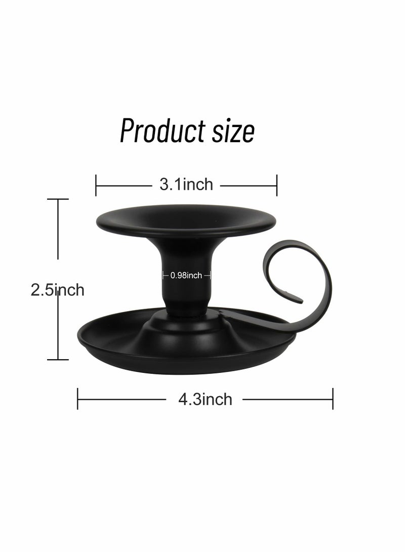 Taper Candle Stick Holder, Retro Iron Simple Black Candlestick Holders Candlelight Stand for Party Wedding Table Home Decoration 2Pcs - Image 3