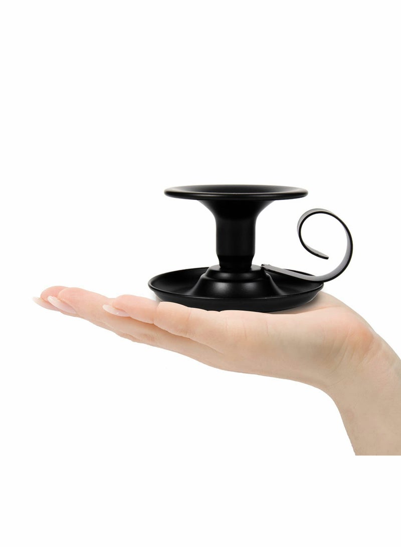 Taper Candle Stick Holder, Retro Iron Simple Black Candlestick Holders Candlelight Stand for Party Wedding Table Home Decoration 2Pcs - Image 2