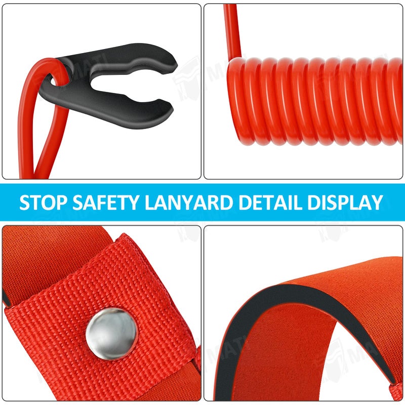 M MATI 3 قطع حبل أمان Stop Kill لجميع ياماها جت سكي WaveRunner WaveVenture WaveRaider WaveJammer WaveBlaster FX140 EW2-68348-00-00 - Image 5