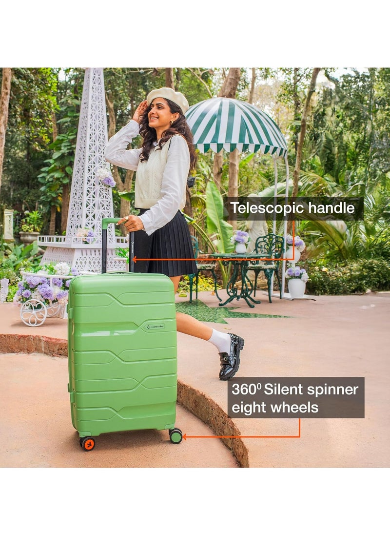 nasher miles Nasher Miles Paris Hard-Sided Polypropylene Check-in Luggage 28 inch | 75cm | 8 Wheels Large Trolley Bag for Travel | Suitcase (Avocado Green)  - Image 5