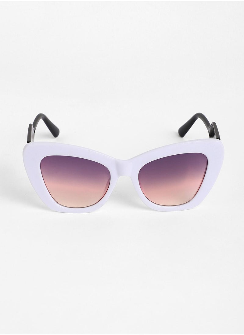 Haute Sauce The City Cateye Sunglasses - Daisy White  - Image 4