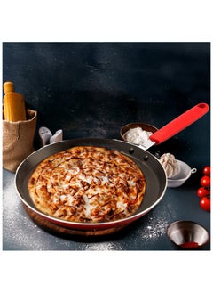 Sweet Home Non-Stick Pizza Pan with Handle - Silicone Handle, Carbon Steel, Perforated, Round, and Large.  - Image 5