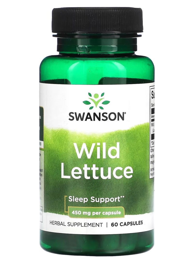 SWANSON Swanson, Wild Lettuce, 450 mg, 60 Capsules 