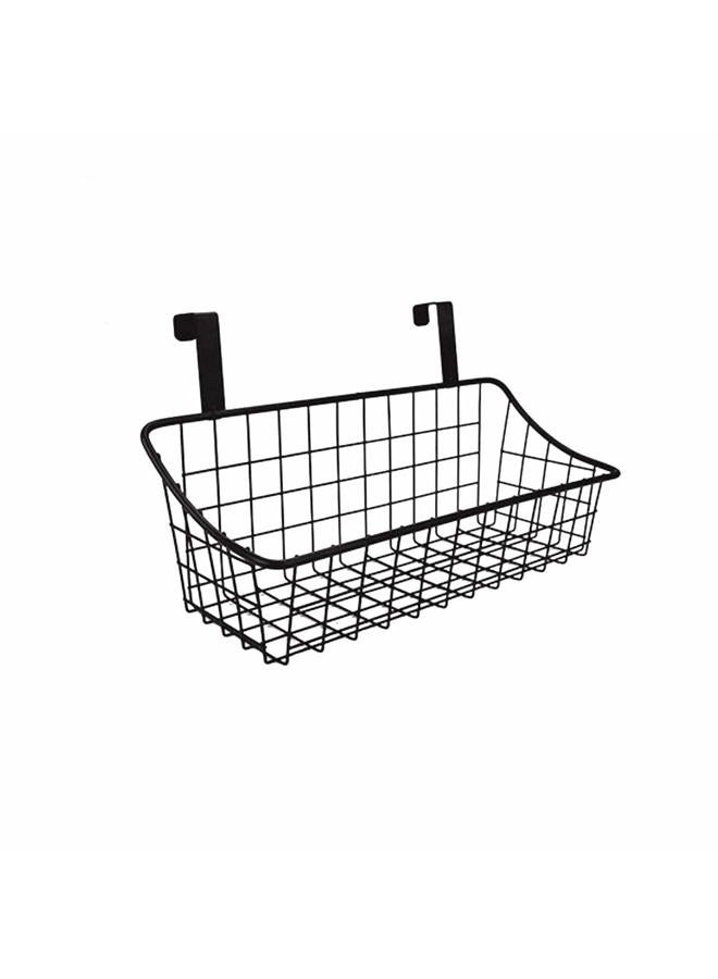 LeleCAT Basket with hook Grid Storage Basket, Hang it behind a door or on a railing, Over the Cabinet Door, Small, BLack,1 Pack - Image 3