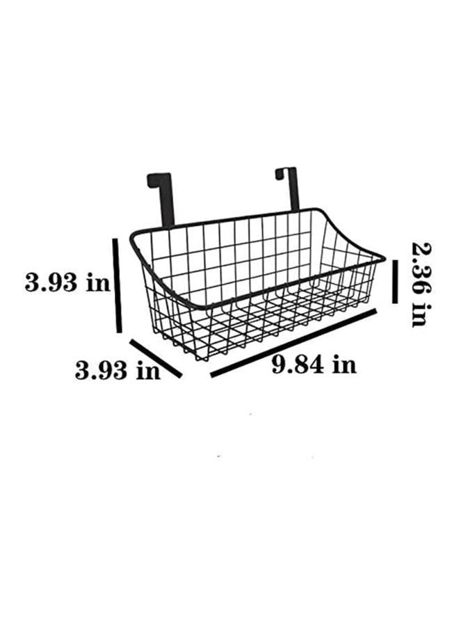 LeleCAT Basket with hook Grid Storage Basket, Hang it behind a door or on a railing, Over the Cabinet Door, Small, BLack,1 Pack - Image 2