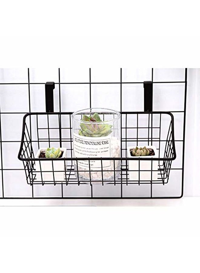 LeleCAT Basket with hook Grid Storage Basket, Hang it behind a door or on a railing, Over the Cabinet Door, Small, BLack,1 Pack - Image 4