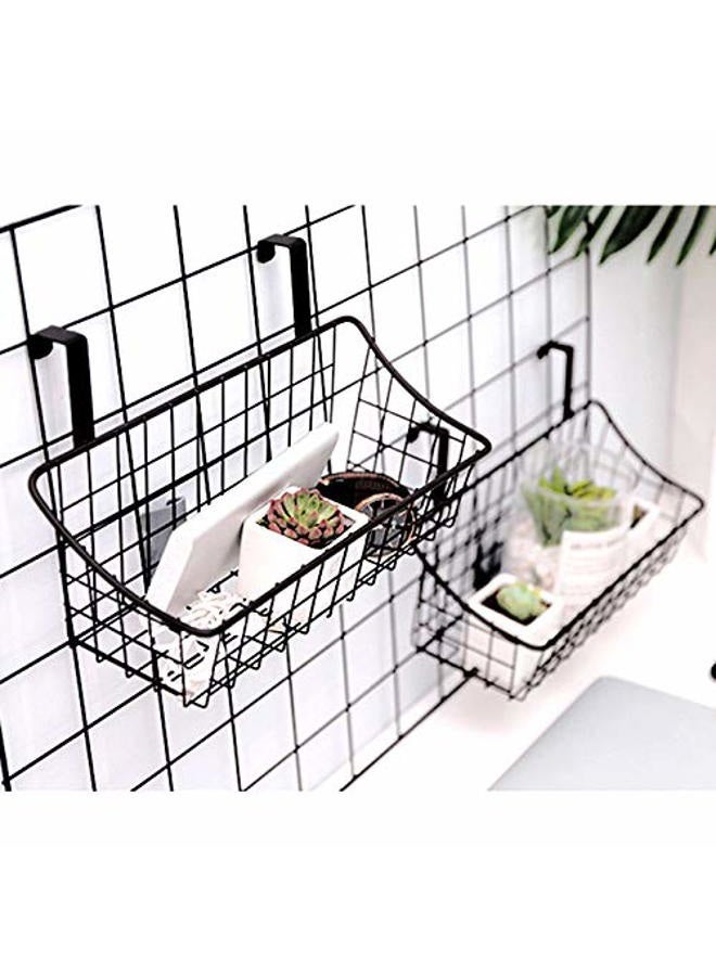 LeleCAT Basket with hook Grid Storage Basket, Hang it behind a door or on a railing, Over the Cabinet Door, Small, BLack,1 Pack - Image 5